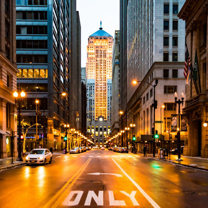 LaSalle Street, Chicago, looking toward the Board of Trade
